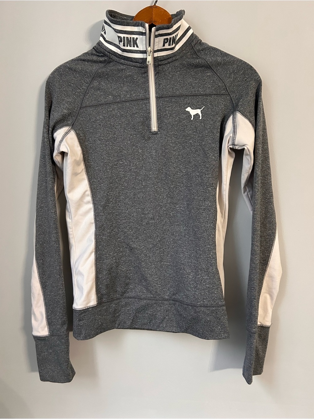 Victoria’s‎ Secret PINK Ultimate Gray White Varsity Running Jacket Women’s XS